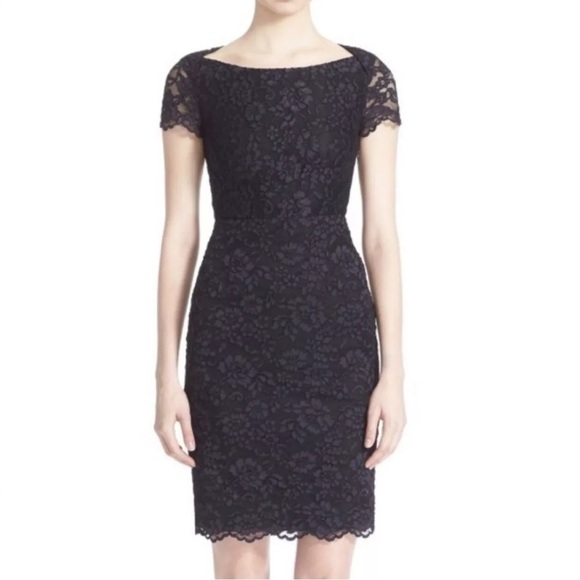 NWOT$398 Diane von Furstenberg DWF Ainsley Floral Lace Black Sheath Dress 4 - Picture 1 of 8